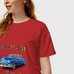 Футболка оверсайз женская Классический автомобиль Classic american car Buick, цвет: красный — фото 2