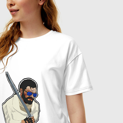 Женская футболка оверсайз White samurai / Белый – фото 3