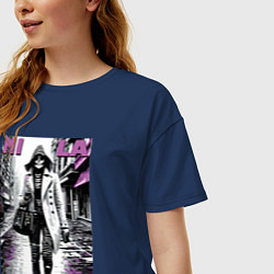 Футболка оверсайз женская Milano - skeleton fashionista, цвет: тёмно-синий — фото 2