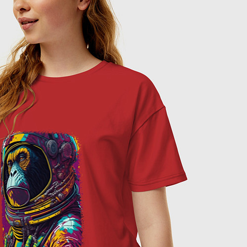 Женская футболка оверсайз Galactic Ape / Красный – фото 3