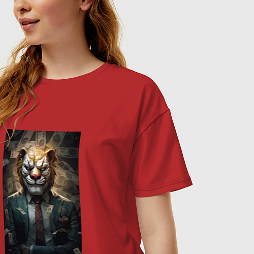 Женская футболка оверсайз Lion payday 3 / Красный – фото 3