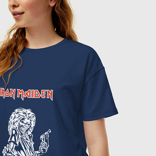 Женская футболка оверсайз Iron Maiden: Killers / Тёмно-синий – фото 3
