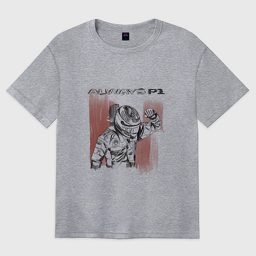 Женская футболка оверсайз Always P1 black / Меланж – фото 1