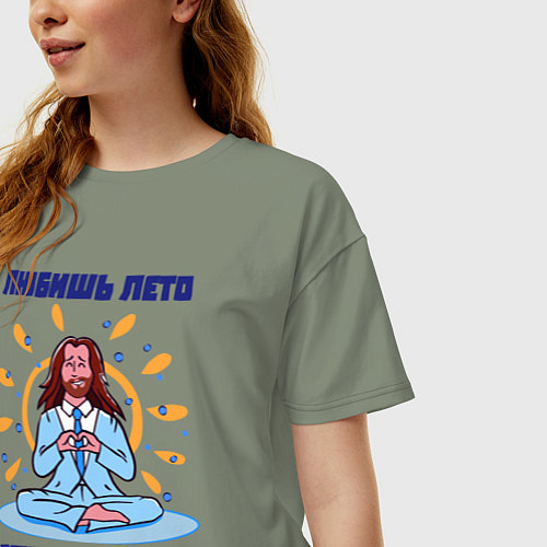 Женская футболка оверсайз Лето любит тебя / Авокадо – фото 3