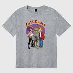 Футболка оверсайз женская Бендер Лила и Фрай, цвет: меланж