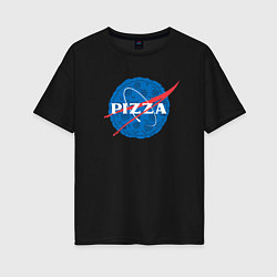 Футболка оверсайз женская Pizza, цвет: черный