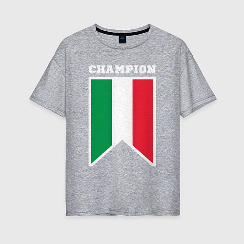 Женская футболка оверсайз Италия чемпион / Меланж – фото 1
