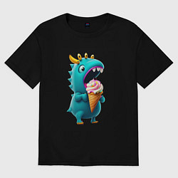 Женская футболка оверсайз Монстр и мороженое