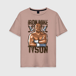 Футболка оверсайз женская Iron Mike Tyson Железный Майк Тайсон, цвет: пыльно-розовый