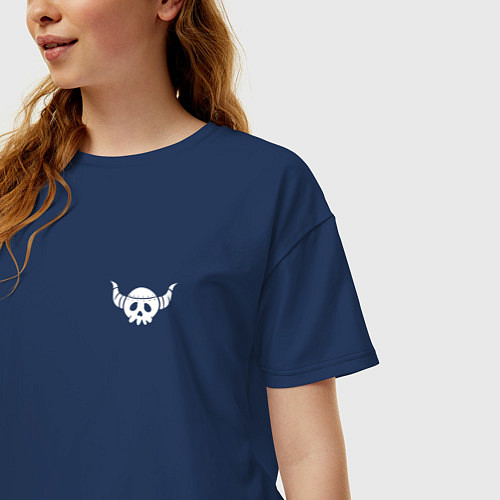Женская футболка оверсайз Мертвец - Смертельная игра мёртвой горы / Тёмно-синий – фото 3