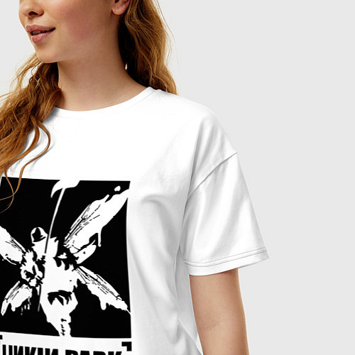 Женская футболка оверсайз LP Hybrid Theory / Белый – фото 3