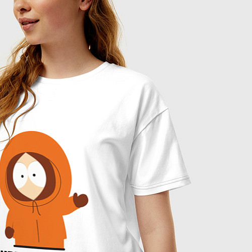 Женская футболка оверсайз Кенни говорит Южный парк / Белый – фото 3