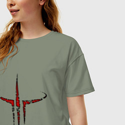 Футболка оверсайз женская Quake III logo, цвет: авокадо — фото 2