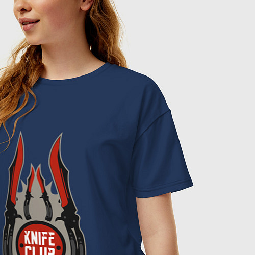 Женская футболка оверсайз CS knife / Тёмно-синий – фото 3