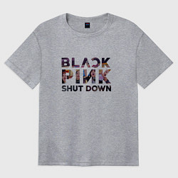 Футболка оверсайз женская Blackpink logo Jisoo Lisa Rose Jennie, цвет: меланж