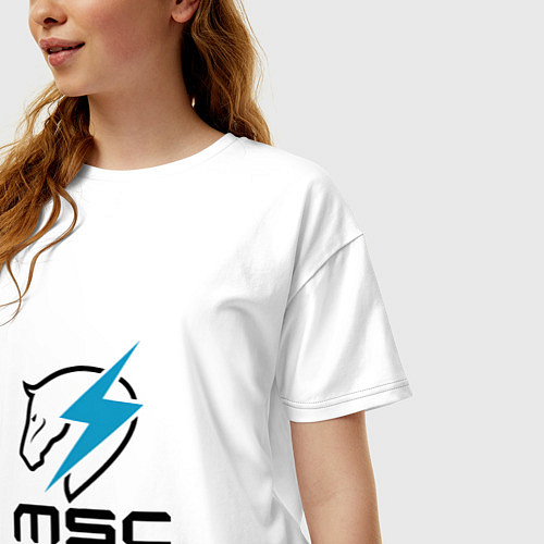 Женская футболка оверсайз Maverick Security Consulting из Metal Gear Rising / Белый – фото 3