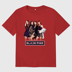 Футболка оверсайз женская Rose Blackpink kpop, цвет: красный