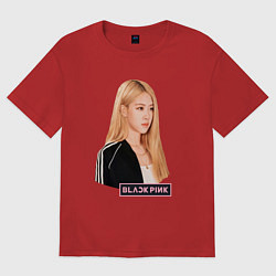 Футболка оверсайз женская Blackpink Rose music, цвет: красный