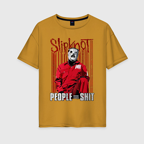 Женская футболка оверсайз Slipknot Corey / Горчичный – фото 1