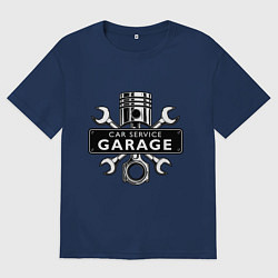 Футболка оверсайз женская Car service, цвет: тёмно-синий