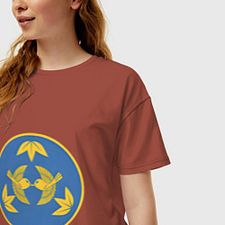 Футболка оверсайз женская Клан Сэндай Total War: Shogun 2, цвет: кирпичный — фото 2