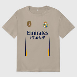 Футболка оверсайз женская Лука Модрич ФК Реал Мадрид форма 2324 домашняя, цвет: миндальный