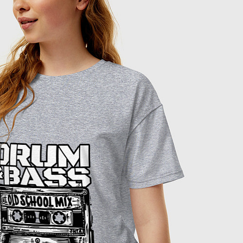 Женская футболка оверсайз Dnb oldschool / Меланж – фото 3