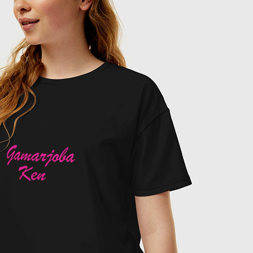 Женская футболка оверсайз Gamarjoba Ken / Черный – фото 3