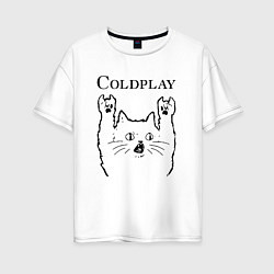 Женская футболка оверсайз Coldplay - rock cat
