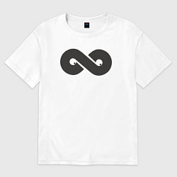 Футболка оверсайз женская Number 008 - бесконечность, цвет: белый