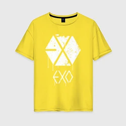 Футболка оверсайз женская EXO лого, цвет: желтый