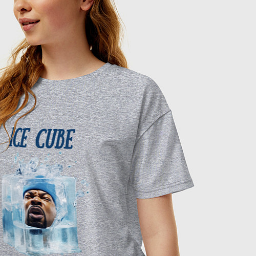 Женская футболка оверсайз Ice Cube in ice cube / Меланж – фото 3