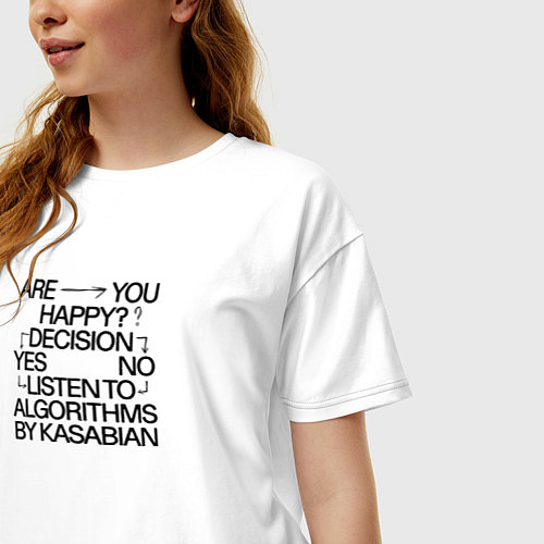 Женская футболка оверсайз Kasabian Algorithms / Белый – фото 3