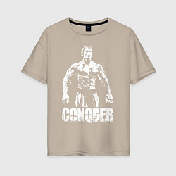 Футболка оверсайз женская Arnold conquer, цвет: миндальный