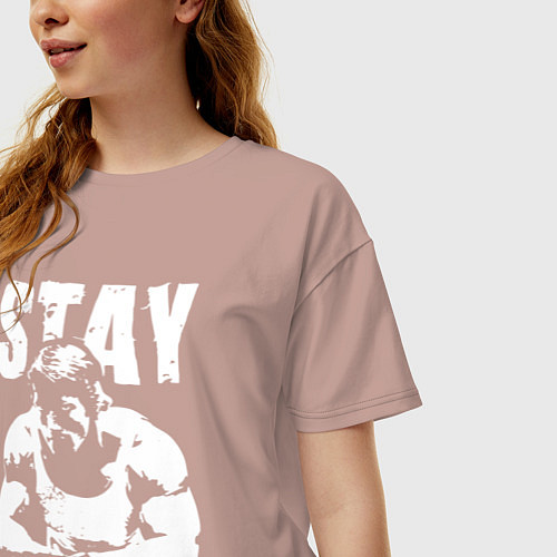 Женская футболка оверсайз Arnold motivation / Пыльно-розовый – фото 3