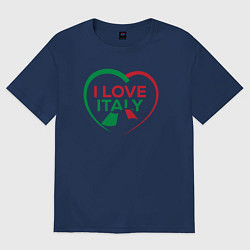 Футболка оверсайз женская I love Italy, цвет: тёмно-синий
