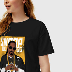 Футболка оверсайз женская Snoop dogg с цепями, цвет: черный — фото 2