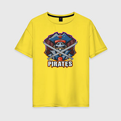 Футболка оверсайз женская Pirates team, цвет: желтый