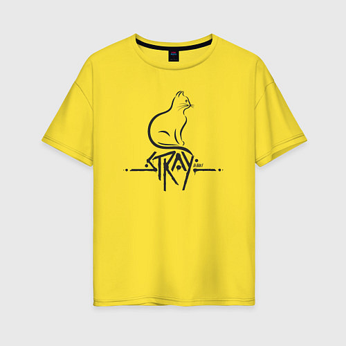 Женская футболка оверсайз Stray kitty / Желтый – фото 1