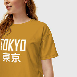 Футболка оверсайз женская Japan - Tokyo, цвет: горчичный — фото 2