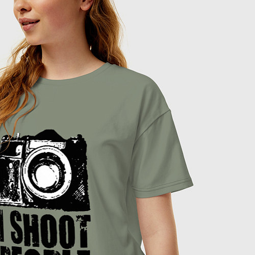 Женская футболка оверсайз Shoot photographer / Авокадо – фото 3
