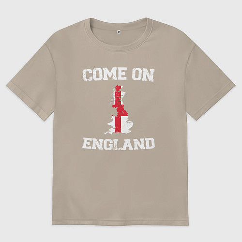 Женская футболка оверсайз Come on England / Миндальный – фото 1