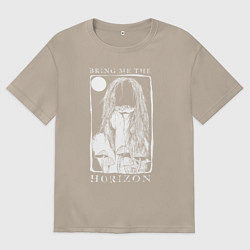 Футболка оверсайз женская Bring Me the Horizon girl, цвет: миндальный