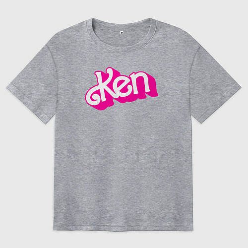 Женская футболка оверсайз Логотип розовый Кен / Меланж – фото 1