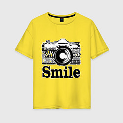 Женская футболка оверсайз Smile camera