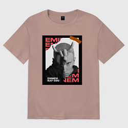 Футболка оверсайз женская Rap god, цвет: пыльно-розовый