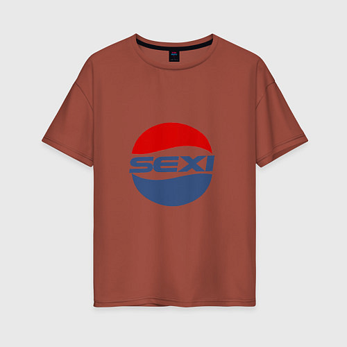 Женская футболка оверсайз Pepsi / Кирпичный – фото 1