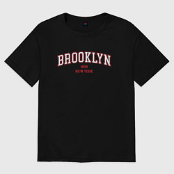 Футболка оверсайз женская Brooklyn New York, цвет: черный