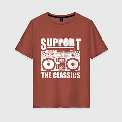 Футболка оверсайз женская Support the classic, цвет: кирпичный