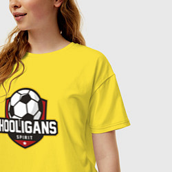 Футболка оверсайз женская Футбольный хулиганский дух, цвет: желтый — фото 2